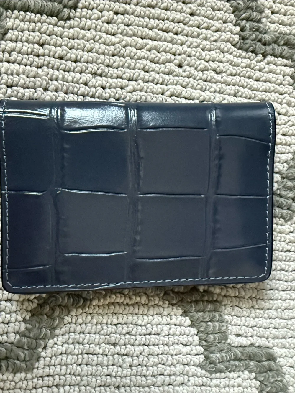 Coach Men’s Croc-Embossed Leather Briefcase in Navy